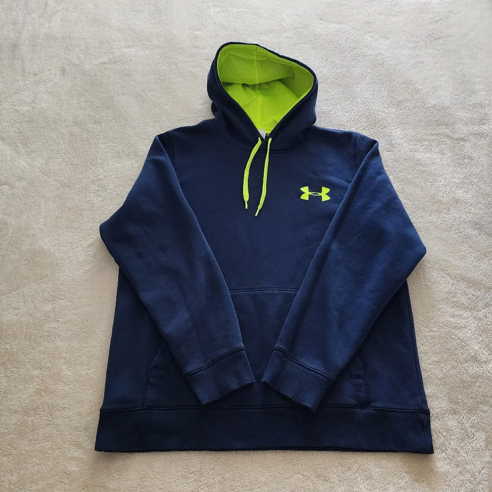 Under Armour UA Rival Fleece Hoodie, Men's Size Large, GUC - Navy - Picture 7 of 8